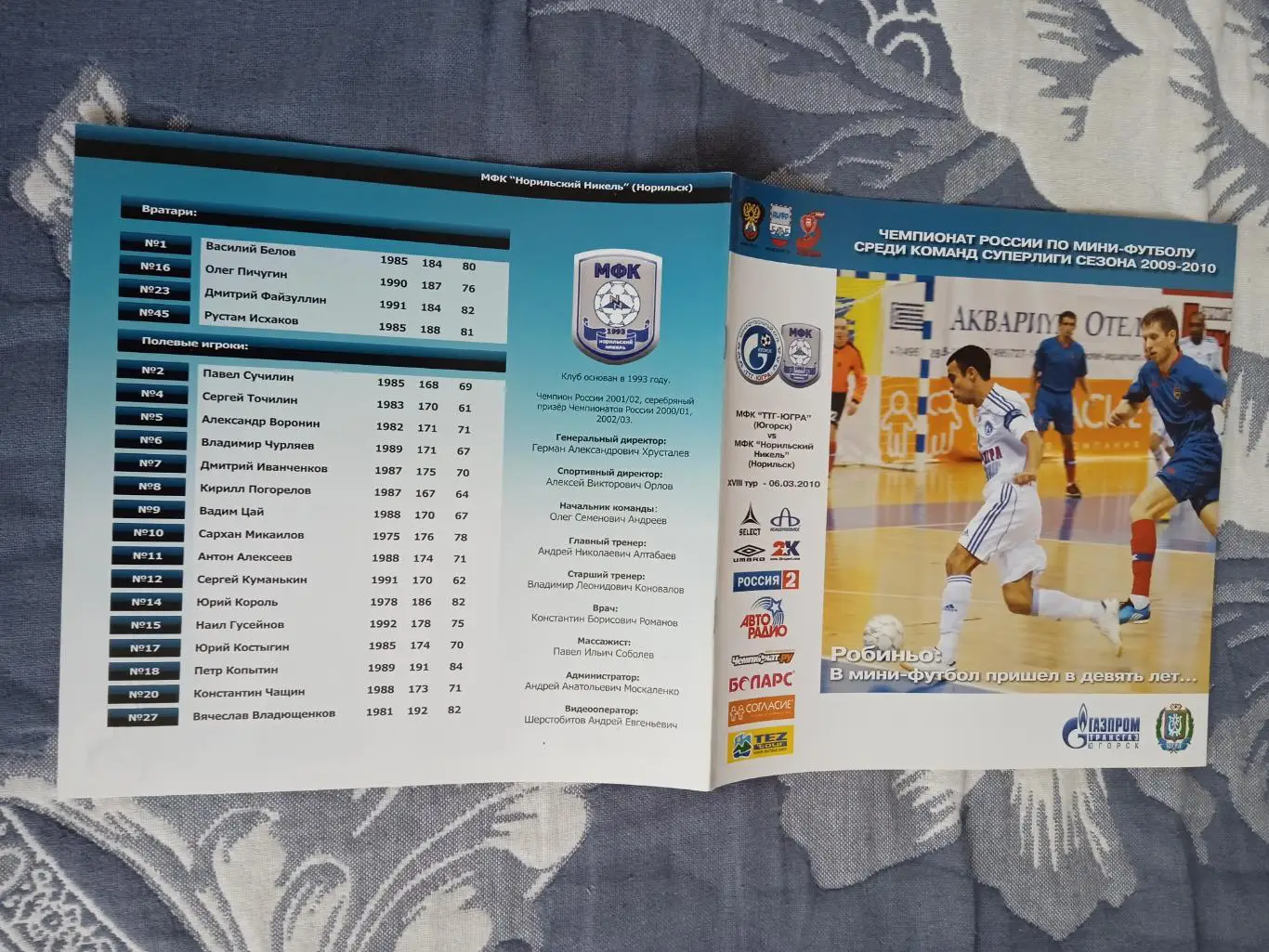 Мини-футбол.ТТГ-Югра (Югорск) - МФК Норильский Никель 2010.