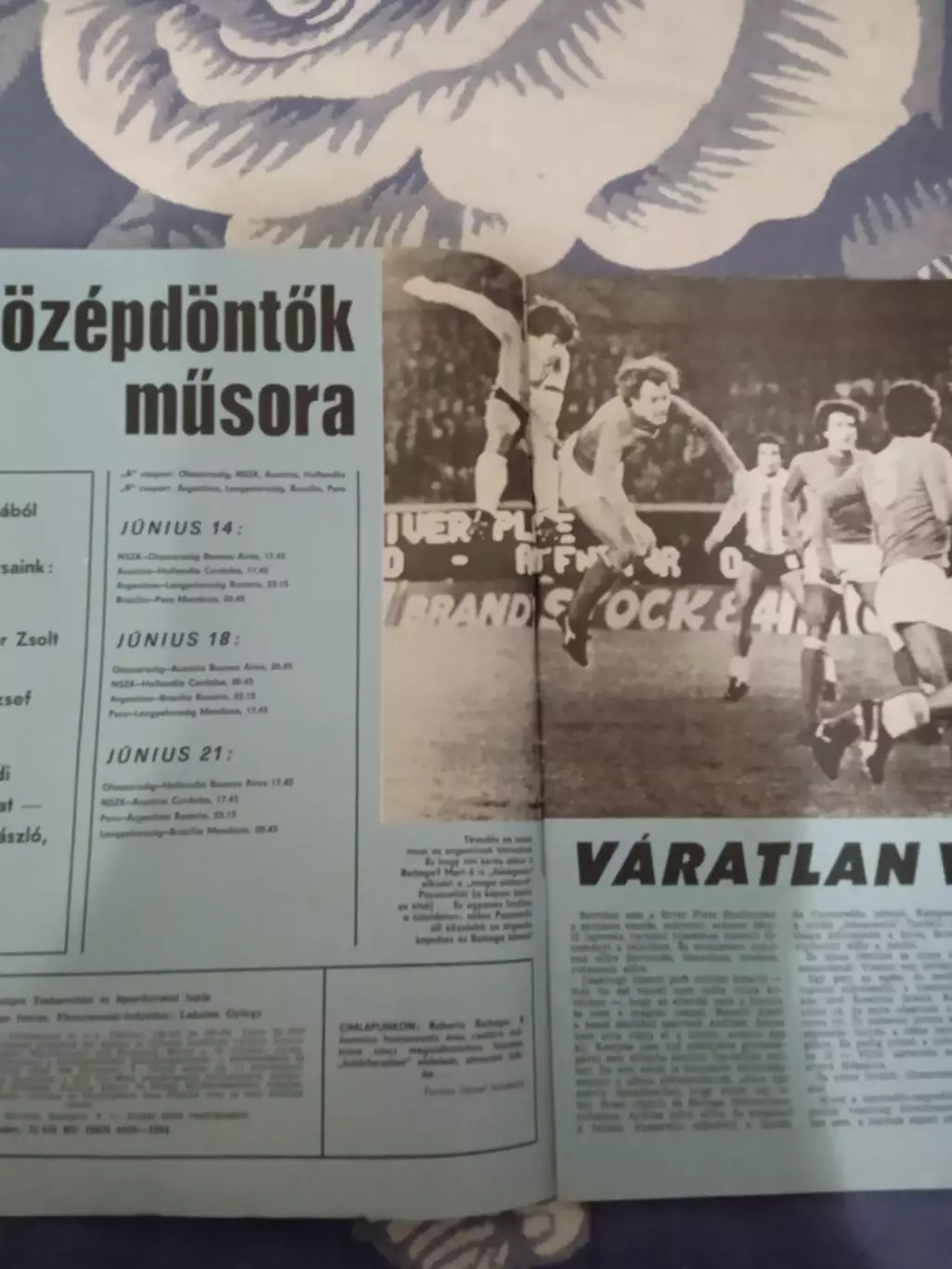 Журнал.Кепеш спорт № 24 13.06.1978. (ЧМ Аргентина 1978). 1