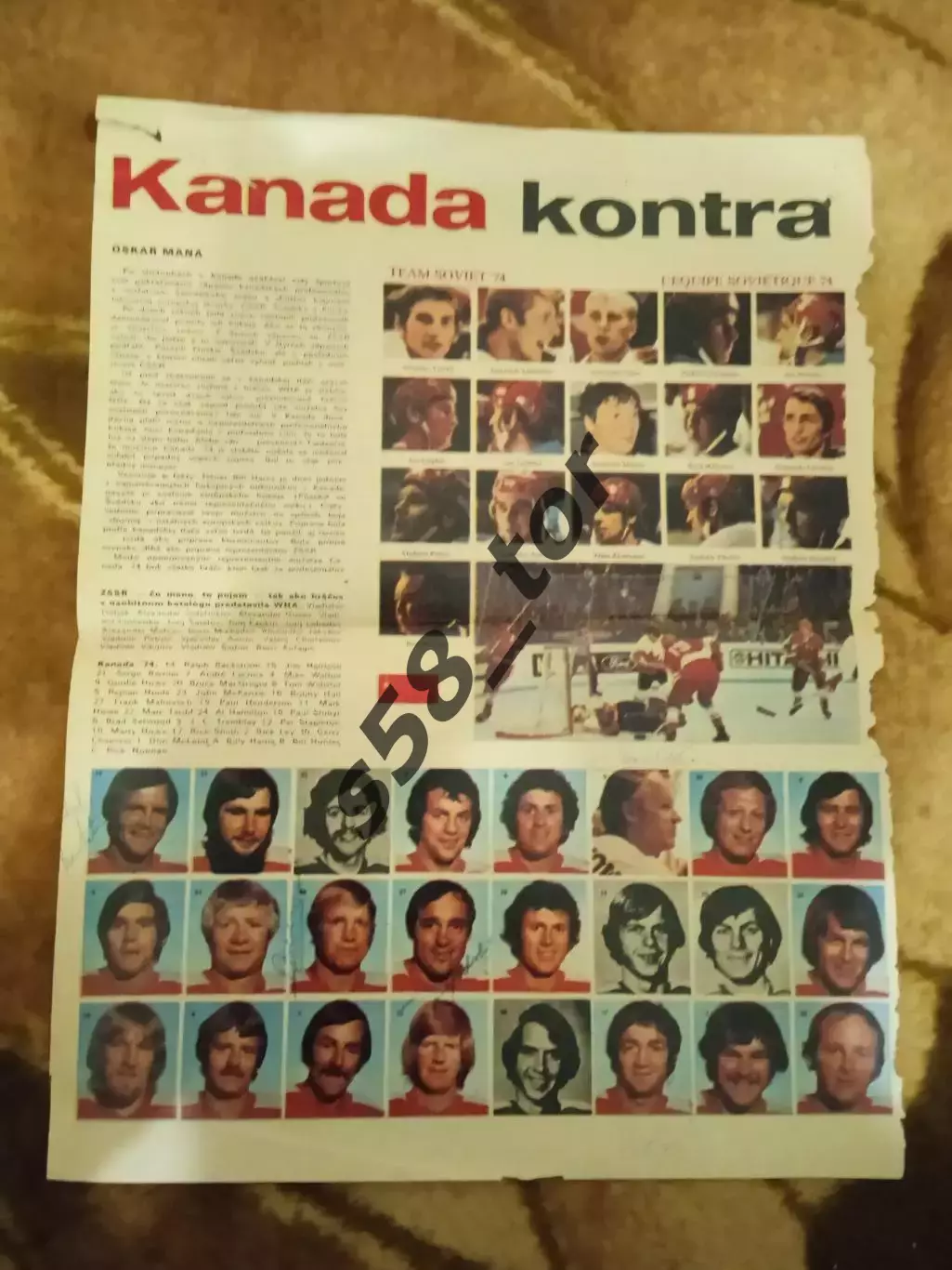 Постер.Хоккей.СССР-Канада (ВХА).Суперсерия 1974 г.(псевдо автографы).