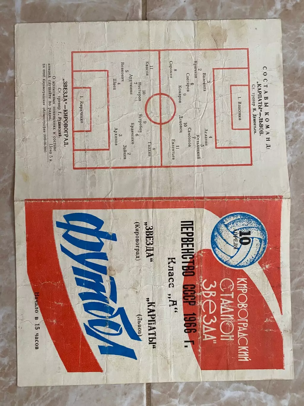 Зірка Кіровоград- Карпати Львів. 1966.