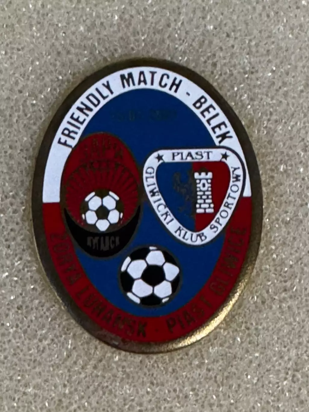 Значок. Зоря Луганськ- Пяст Глівіце Польща..