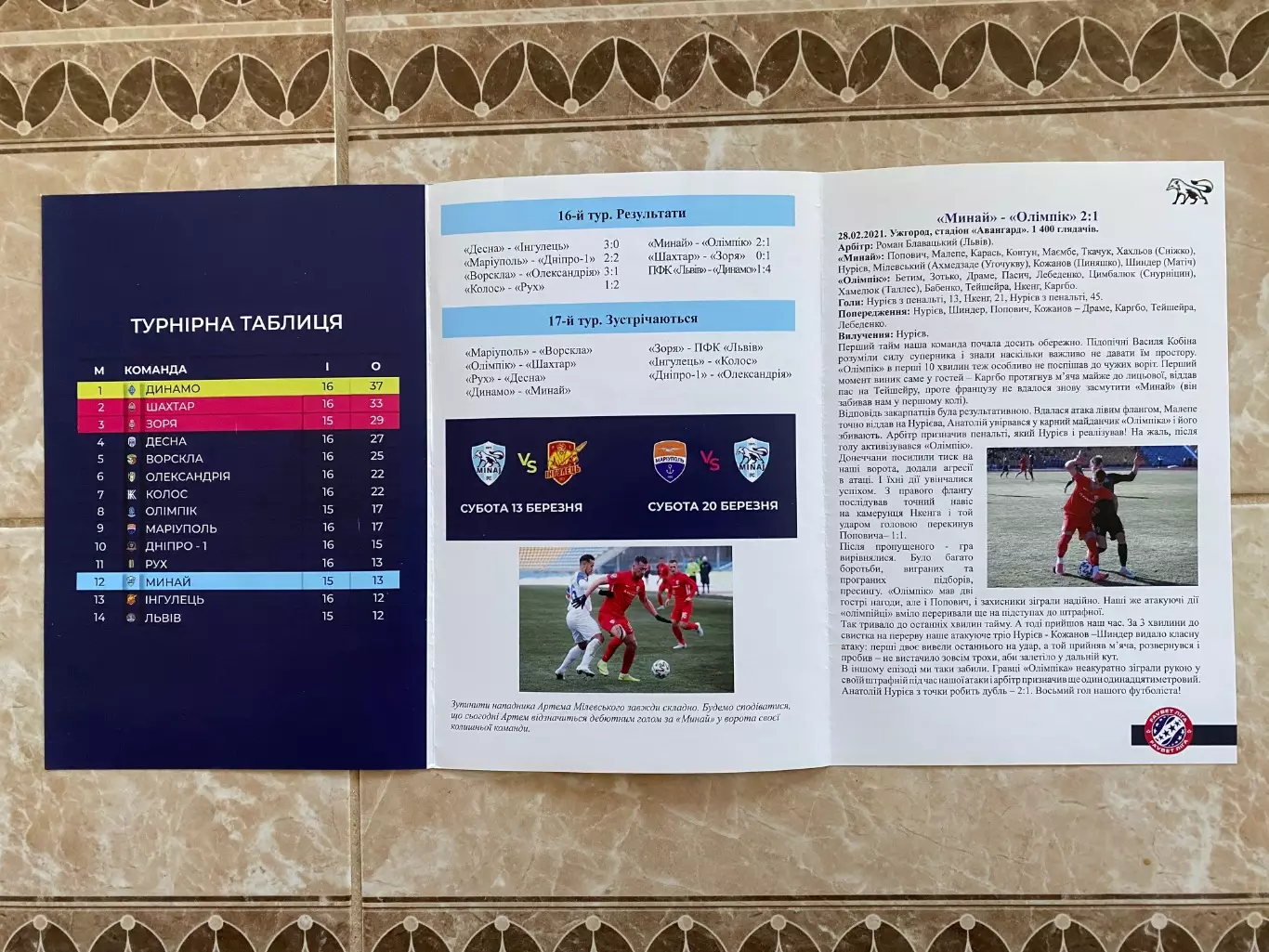 Минай- Динамо Київ. 07.03.2021.м. 2