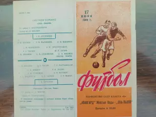 СКА Львів- Авангард Жовті Води. 17.06.1962.