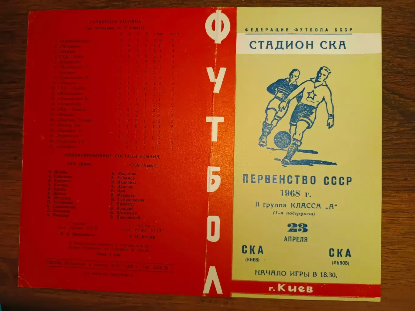 СКА Київ- СКА Львів. 1968.б.