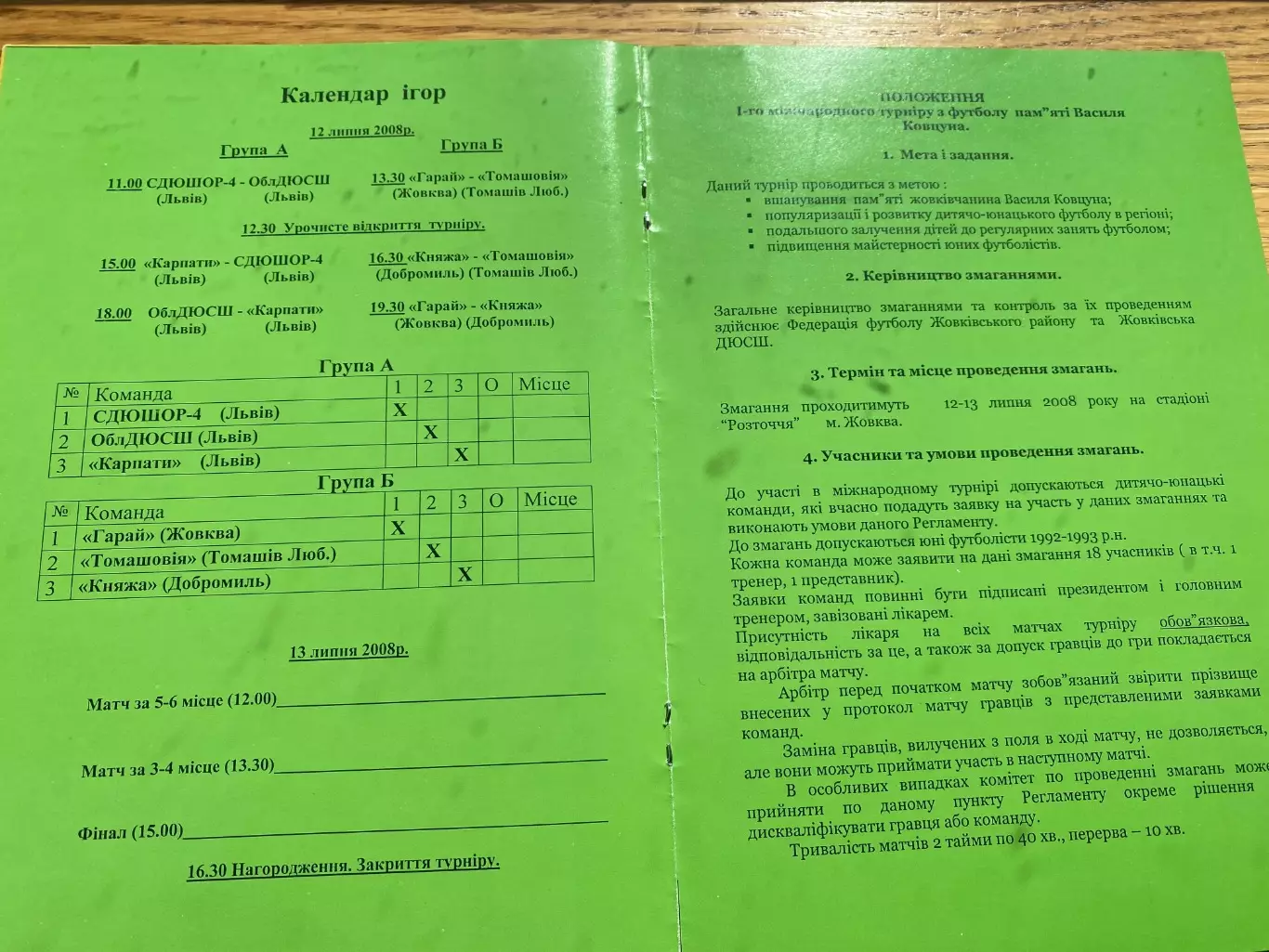 Міжнародний дитячо- юнацький турнір пам?яті Ковтуна. 1