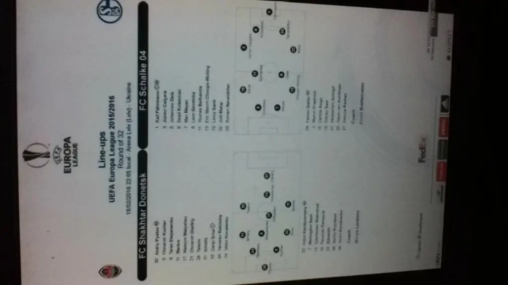 ПРОТОКОЛ. Шахтер Донецк-Шальке.18.02.2016.*