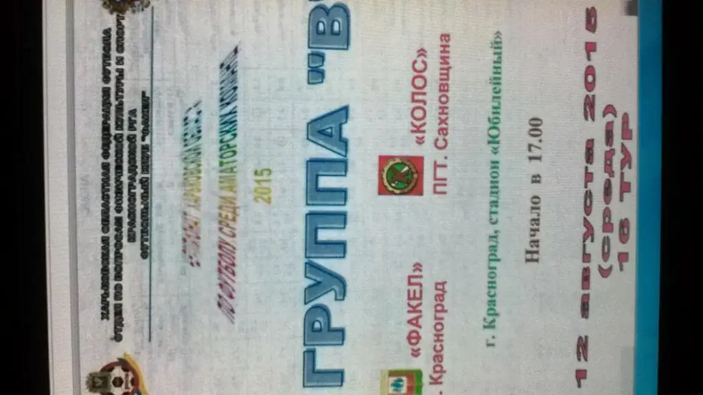 Аматоры. ( Харьков). Факел Красноград- Колос Сахновщина. 2015*