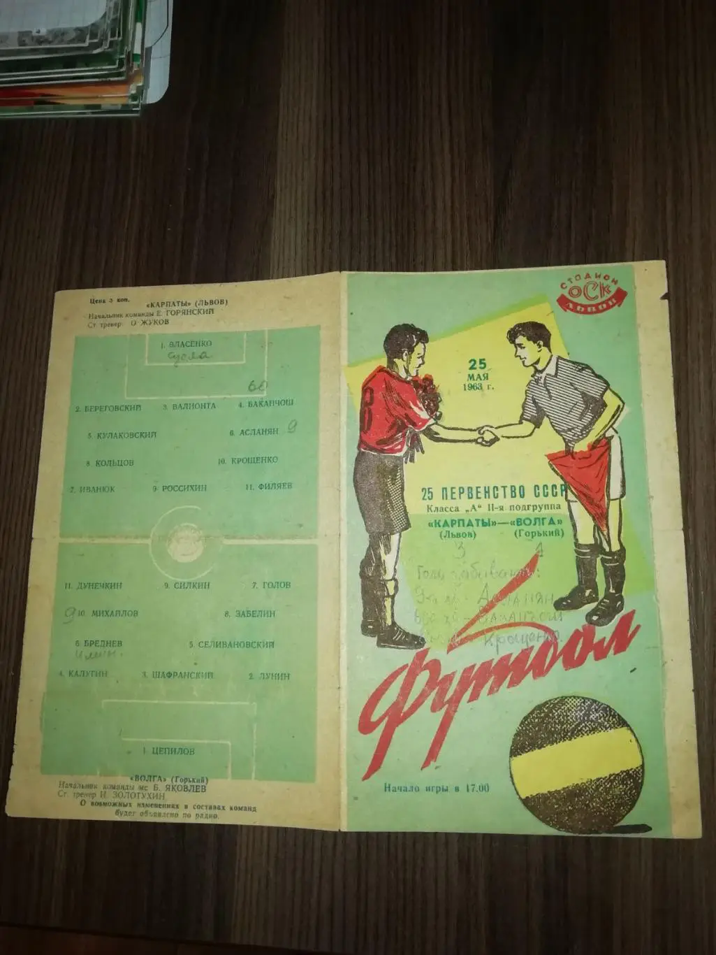 Карпати Львів - Волога Горький. 25.05.1963.м. 1