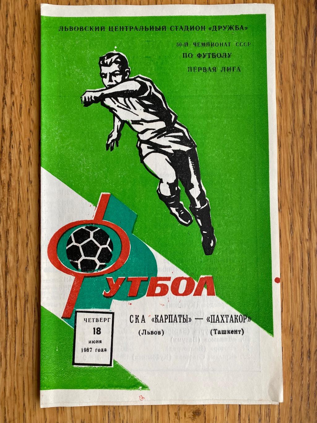 СКА Карпати Львів- Пахтакор Ташкент.18.06.1987.м.