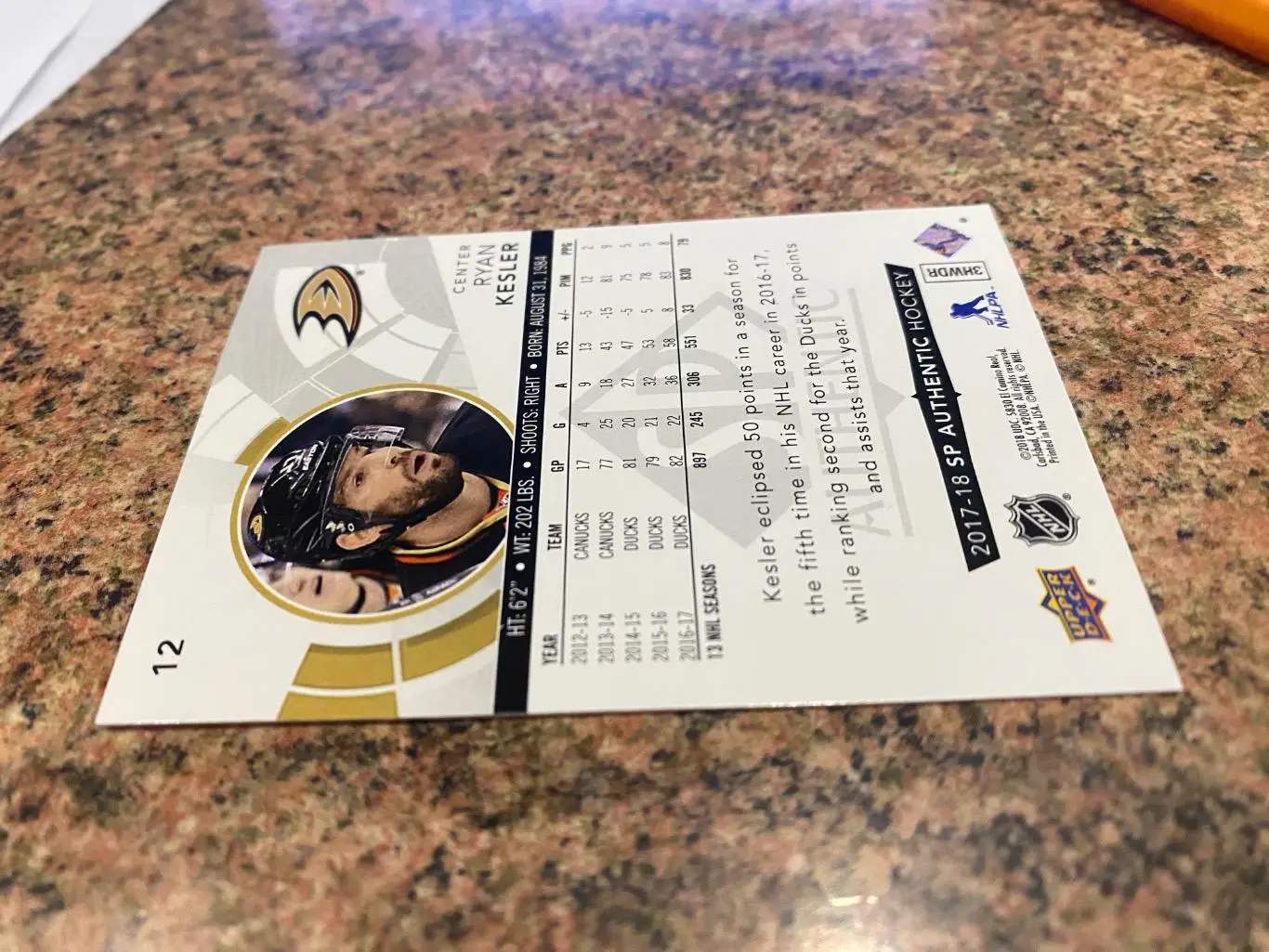 Карточка хокей . Кеслер .в. 1