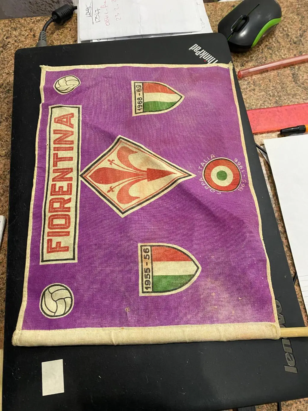 Прапорець полотняний. Фіорентина. Італія . Розмір 28х20.#.м.