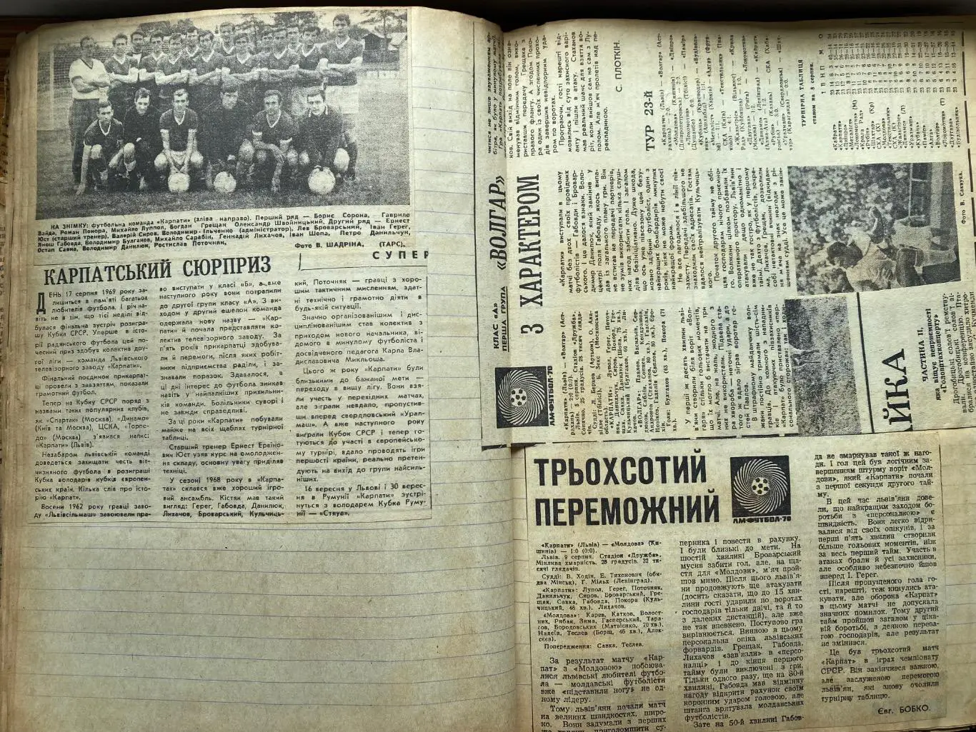 Карпати Львів. 1971. Зошит А4. 94 сторінки. Матчеві звіти.к. 2