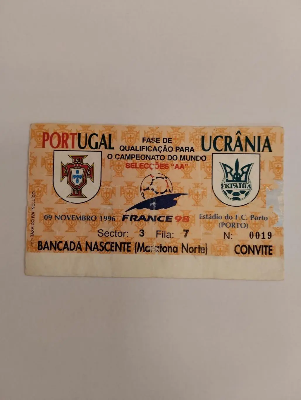 Білет. Чемпіонат світу 1998. Португалія- Україна.#.