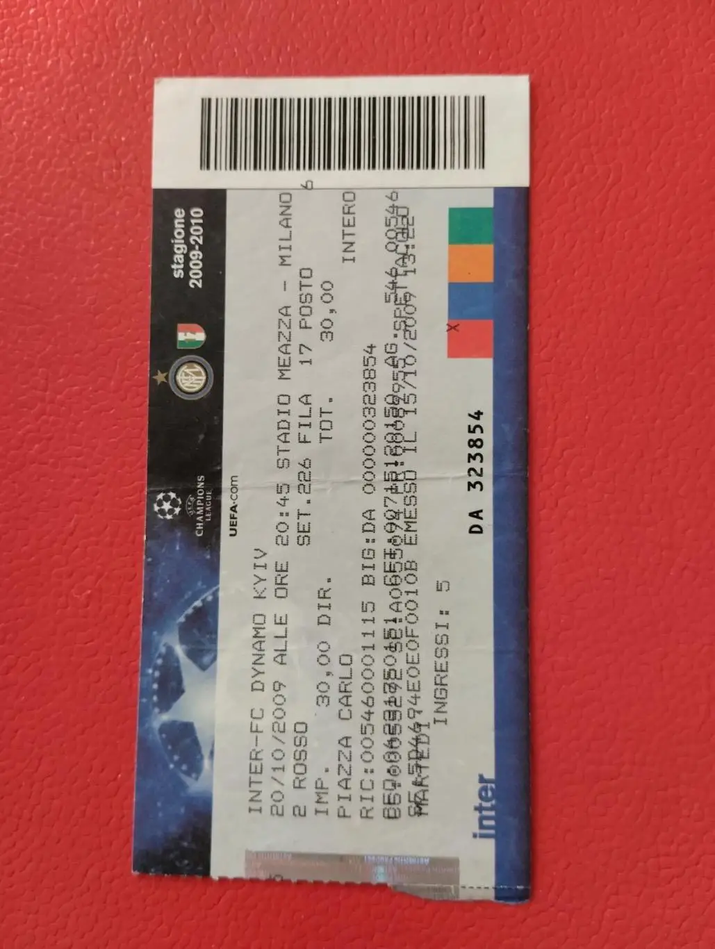 Білет. Інтер- Динамо Київ.2009.#.