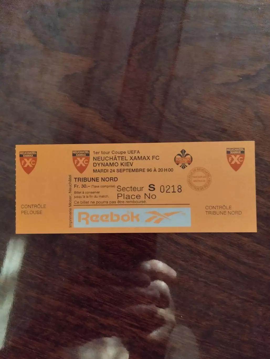 Білет. Ксамакс- Динамо Київ. 1996.#.