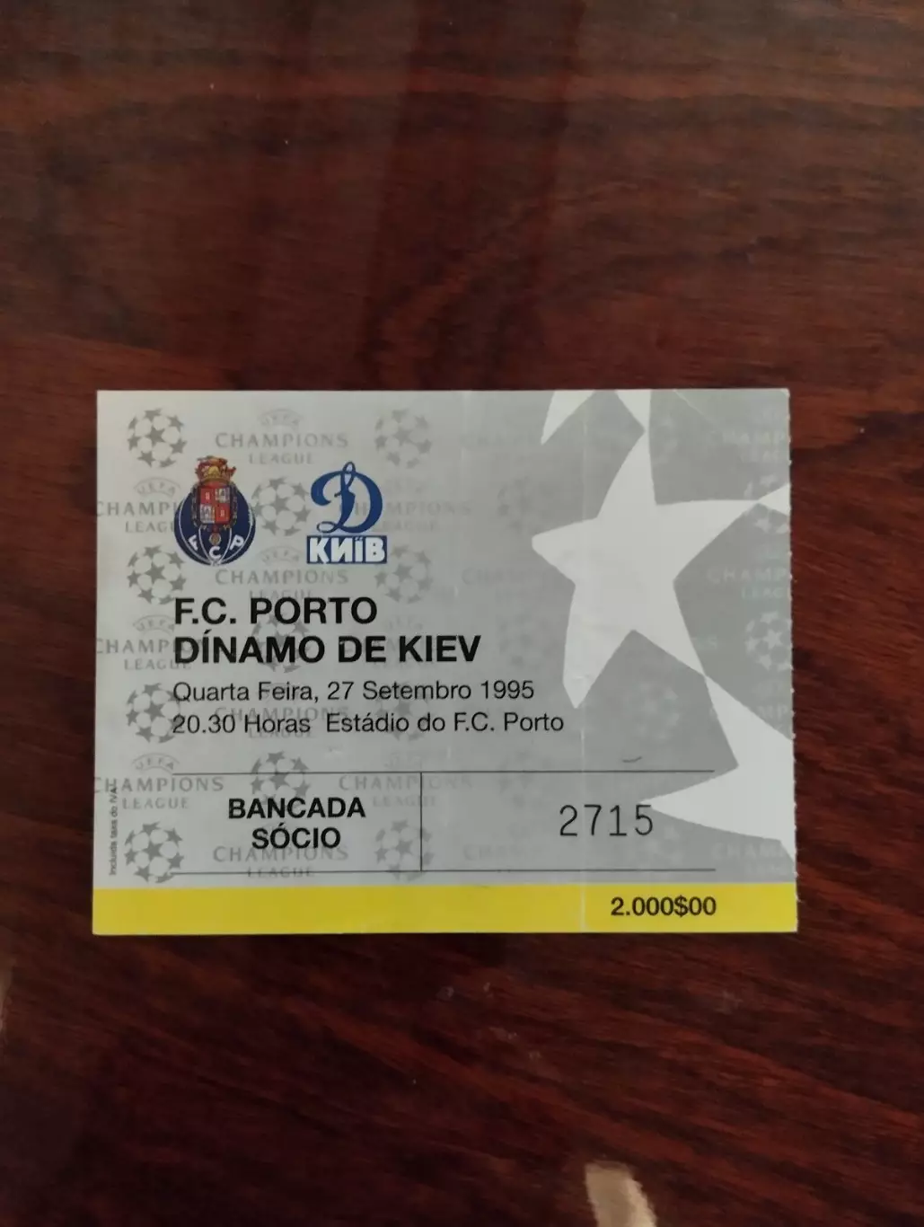 Білет. Порто - Динамо Київ. 1995.#.