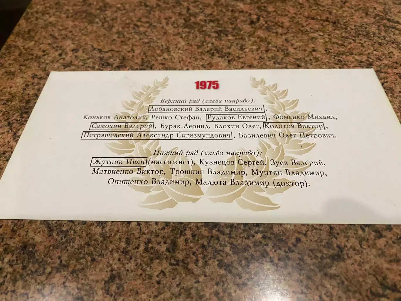 Листівка . Динамо Київ-1975.#.м. 1