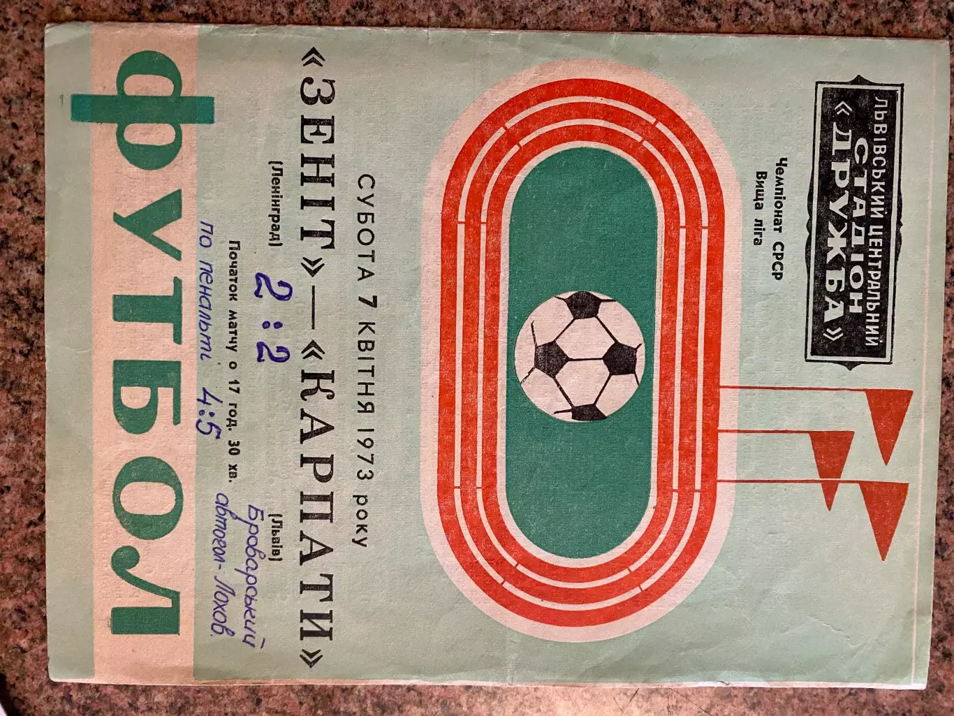 Карпати Львів- Зеніт Ленінград. 07.04.1973.м.