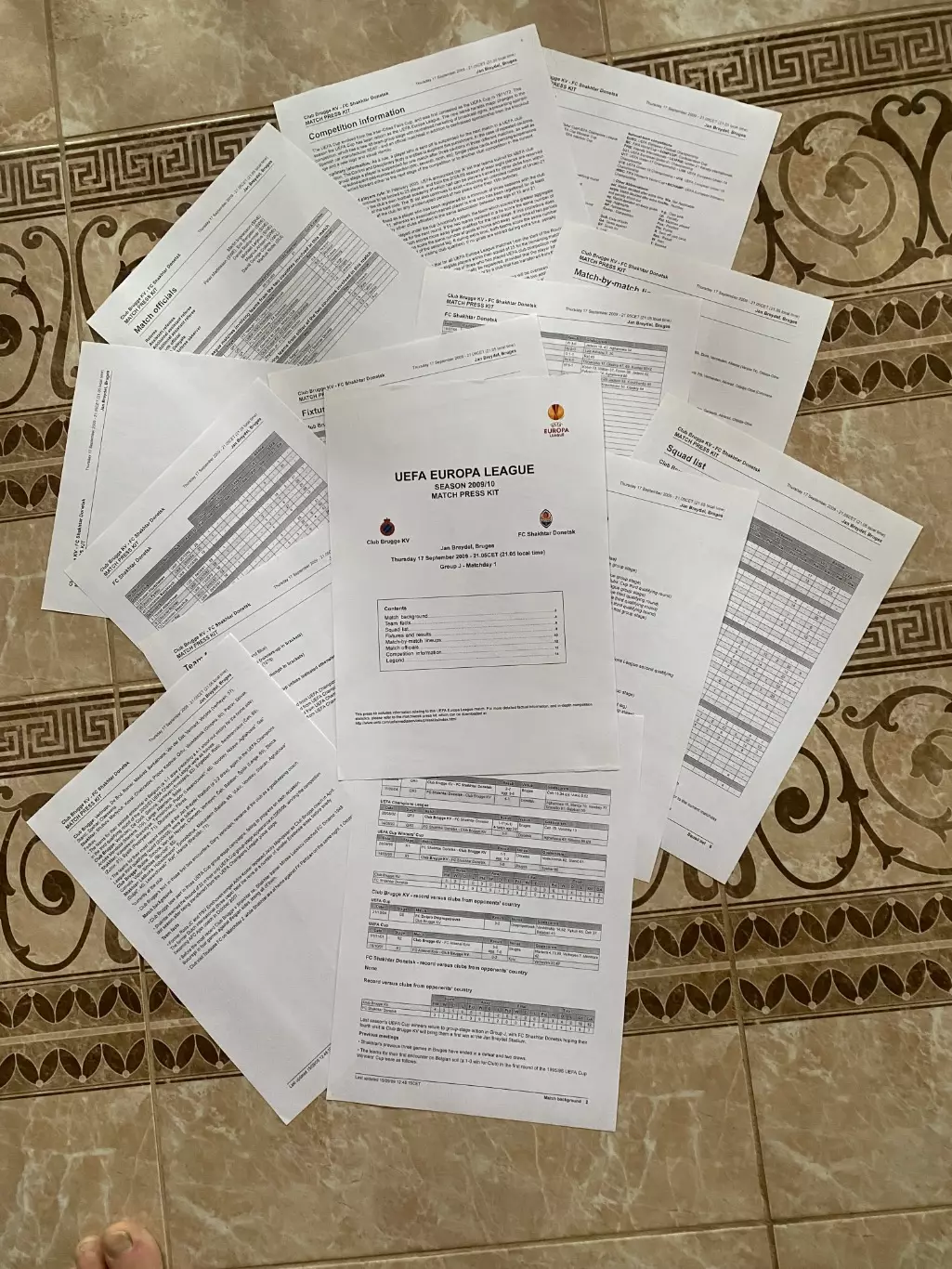 Прес- кіт. Брюгге/ Шахтар Донецьк. 2009.в.