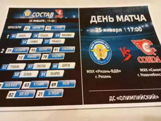 МХК. Рязань -ВДВ.- МХК. Сокол (Новочебоксарск)....25.01.2026.