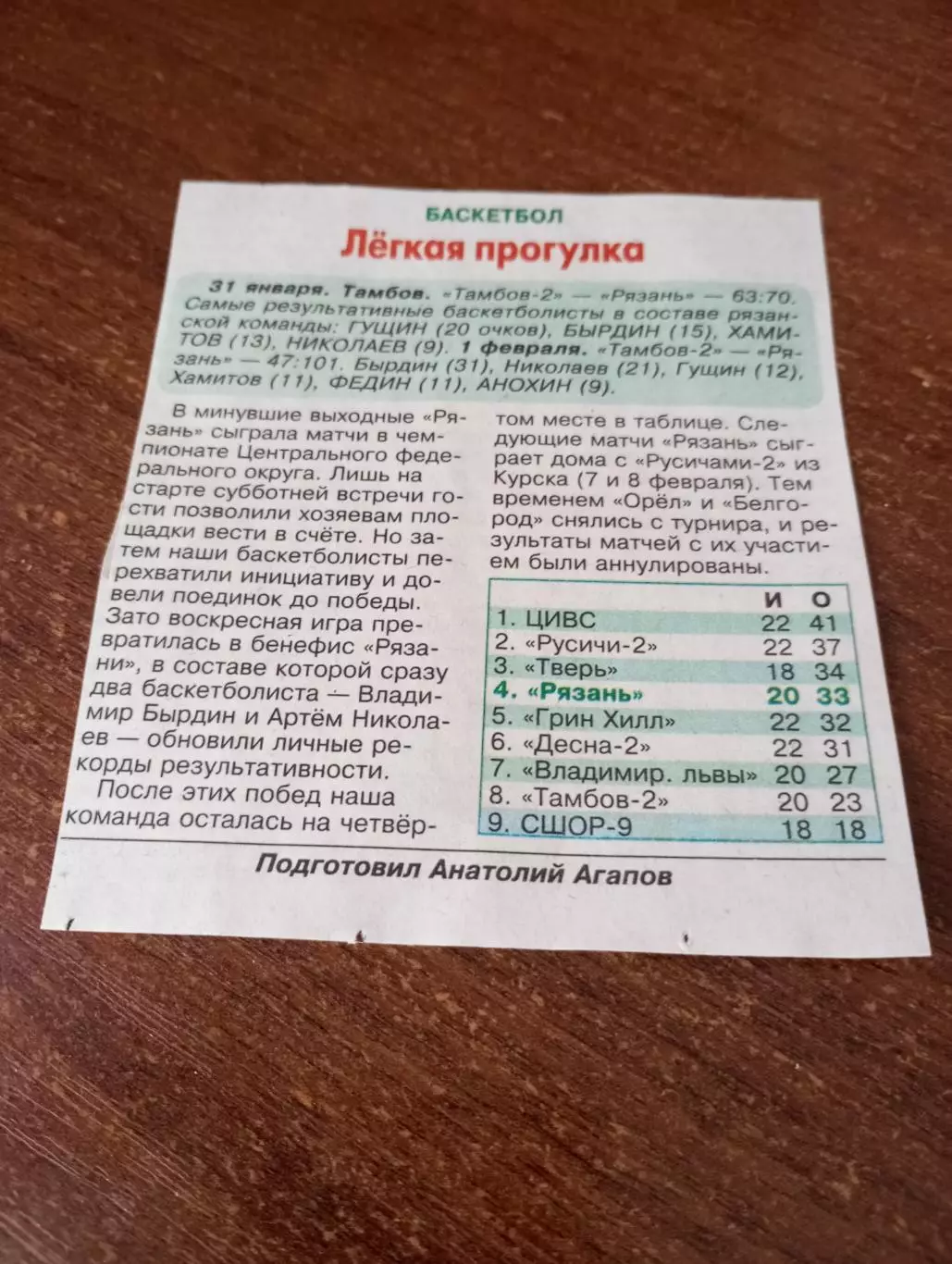 БК. Тамбов-2 - БК. Рязань. 31.01-1.02.2026.Счёт (63-7047-101)
