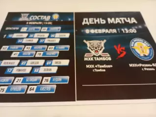 МХК . Тамбов - МХК. Рязань - ВДВ. ..8.02.2026.