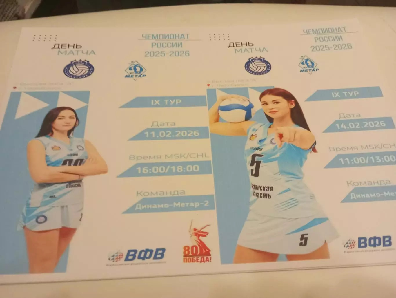 ВК. Рязань - РГУ - Динамо-Метар-2(Челябинск). 11/14.02.2026.