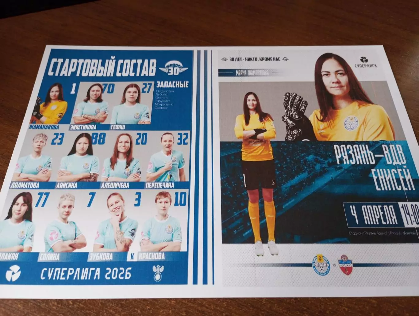 ЖФК.Рязань -ВДВ - ЖФК. Енисей (Красноярск).4.04.2026.