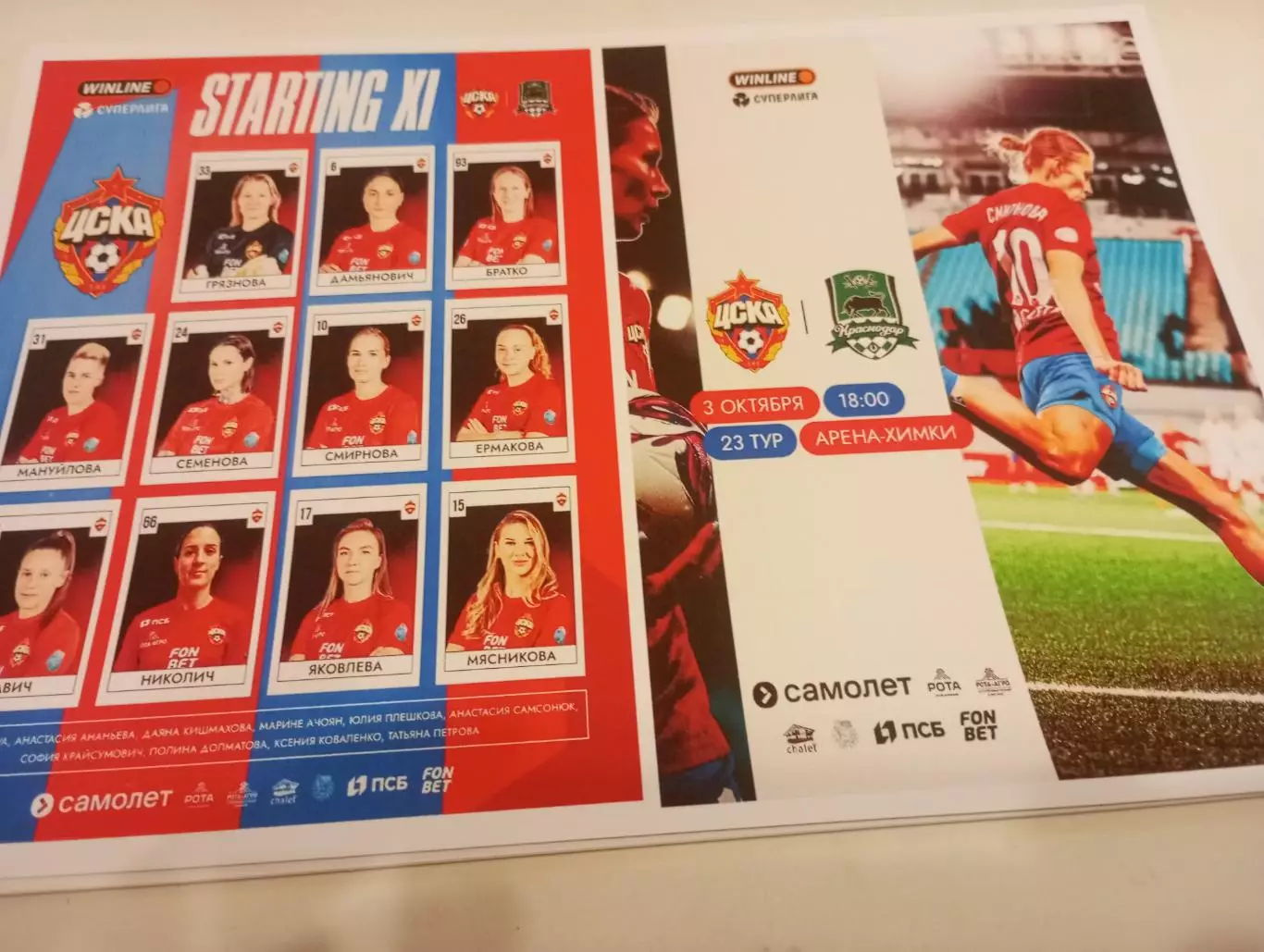 ЖФК . ЦСКА- ЖФК .Краснодар.3.10.2025.