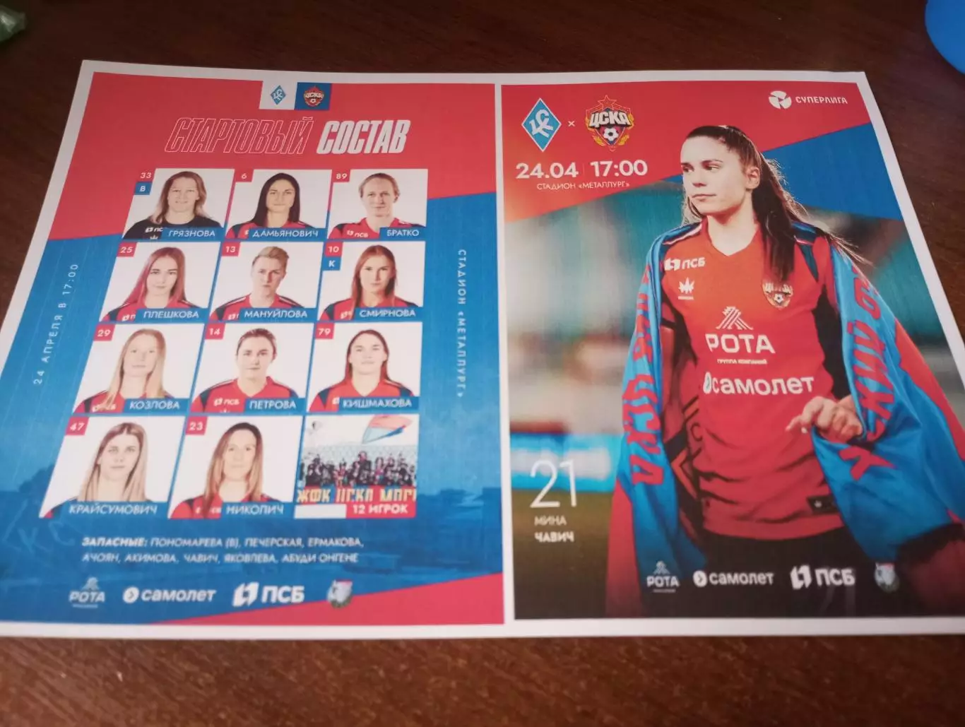 ЖФК . Крылья Советов (Самара ) - ЖФК.ЦСКА...24.04.2026..