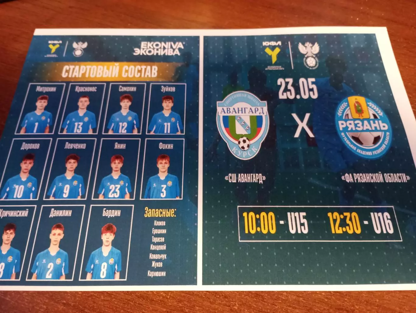 СШ. Авангард (Курск) - ФА. Рязанской области....23.05.2026.(U-16)