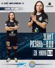 ЖФК.Зенит(Санкт - Петербург) - ЖФК.Рязань-ВДВ.20.06.2026.