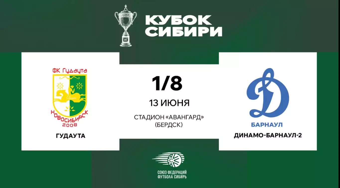 ФК.Гудаута(Новосибирск) - Динамо-2(Барнаул)13.06.2026.кубок Сибири 1\8