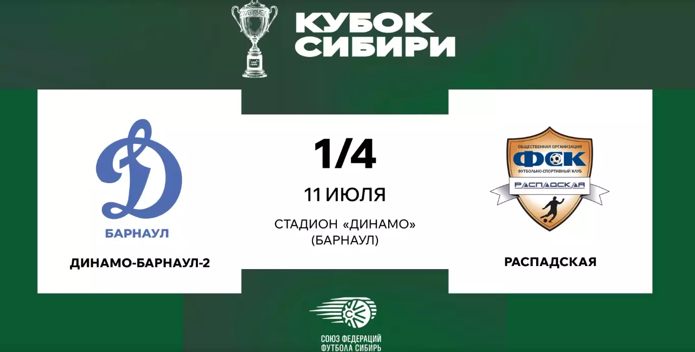 Динамо-2(Барнаул) - ФСК.Распадская13.07.2026. Кубок Сибири 1\4