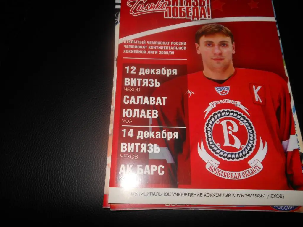 Витязь (Чехов) - Салават Юлаев (Уфа)/АК Барс (Казань) 12/14.12.2008.