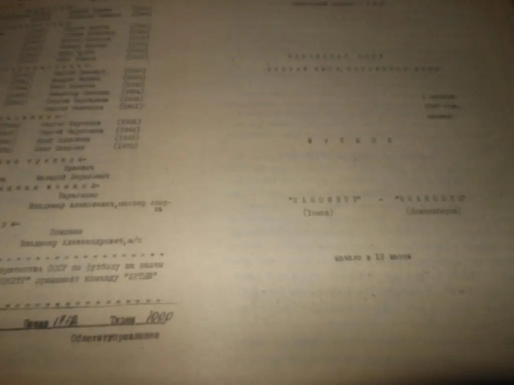 Манометр (Томск) - Чкаловец (Новосибирск) 1987