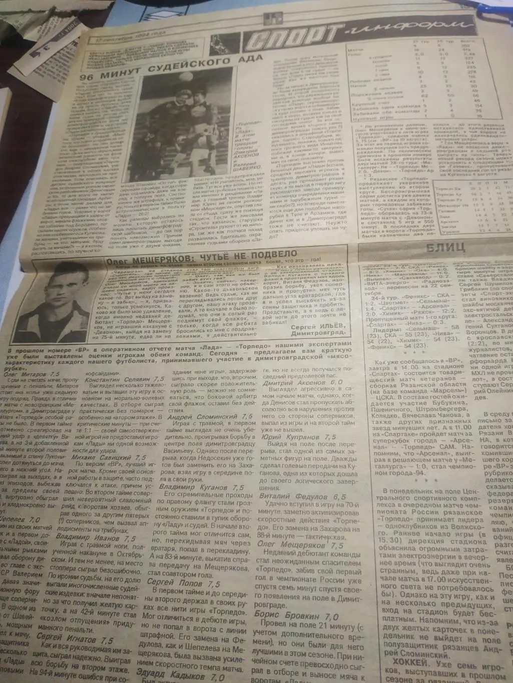 Рязанский футбол (96 минут судейского ада) 1994