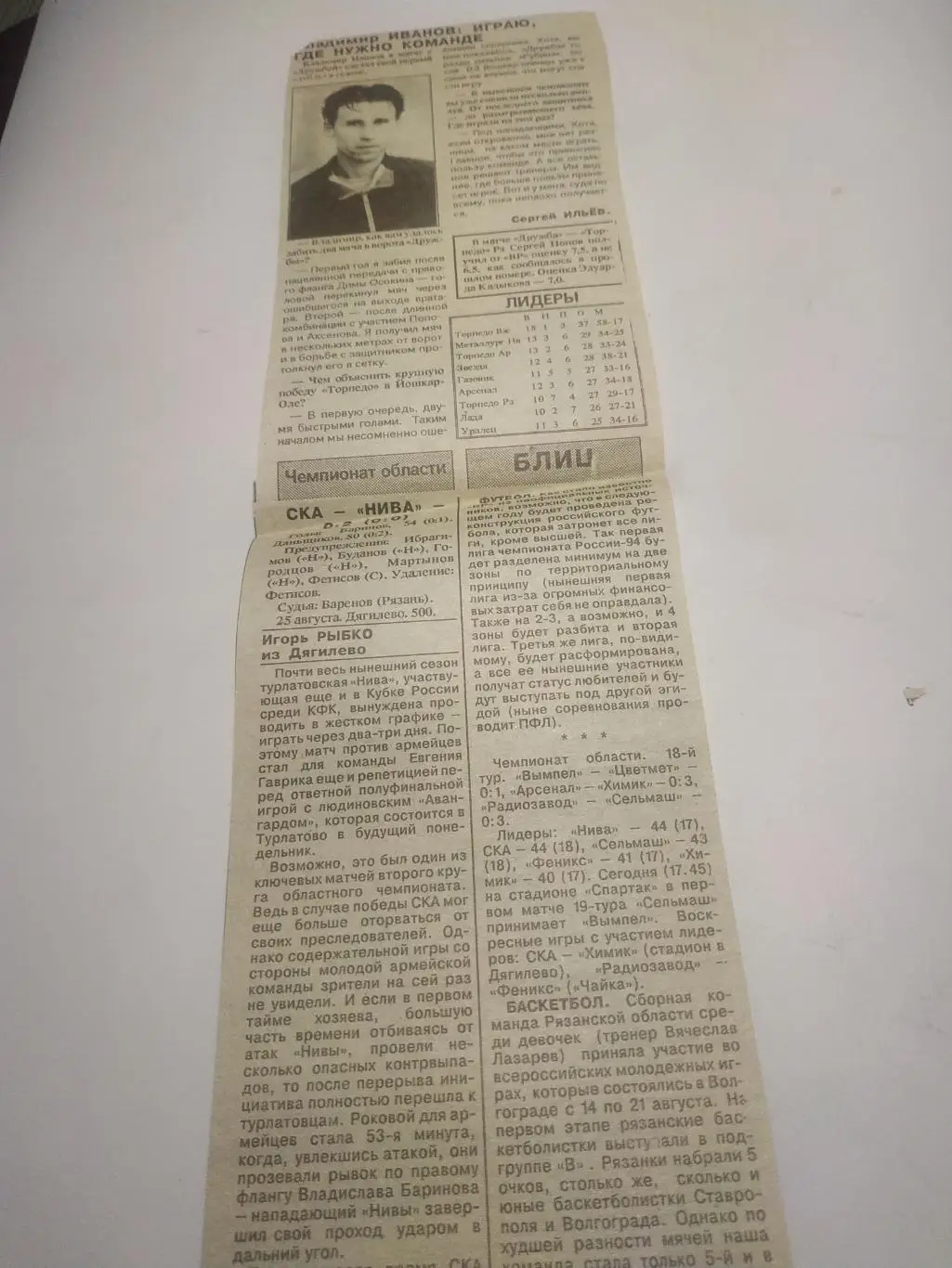 Рязанский футбол (ВладимирИванов) 1994