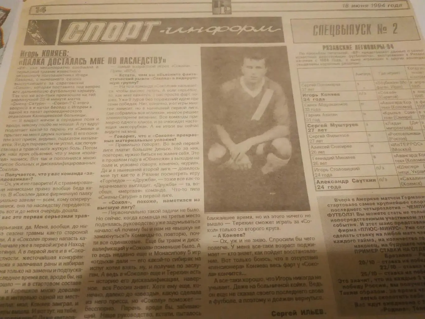Рязанский футбол (Игорь. Коняев) 1994