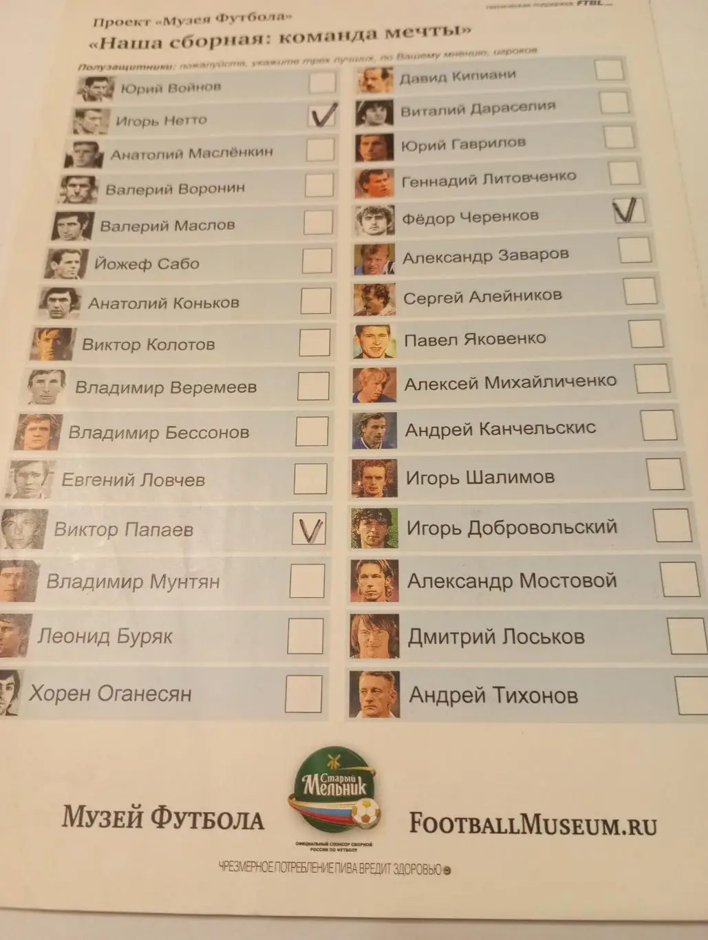 Наша сборная: команда мечты. Проект Музей футбола