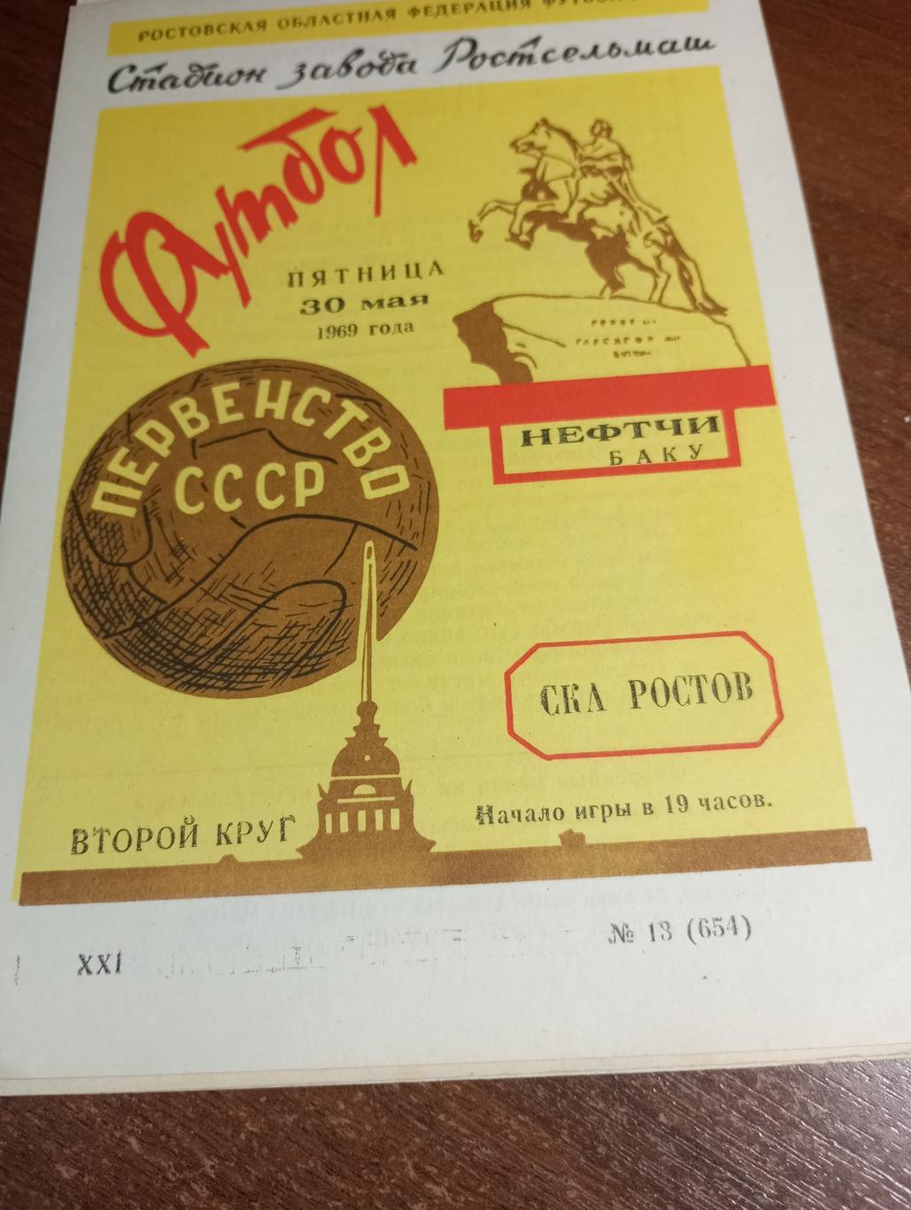 СКА (Ростов на Дону) - Нефтчи (Баку).30.05.1969.