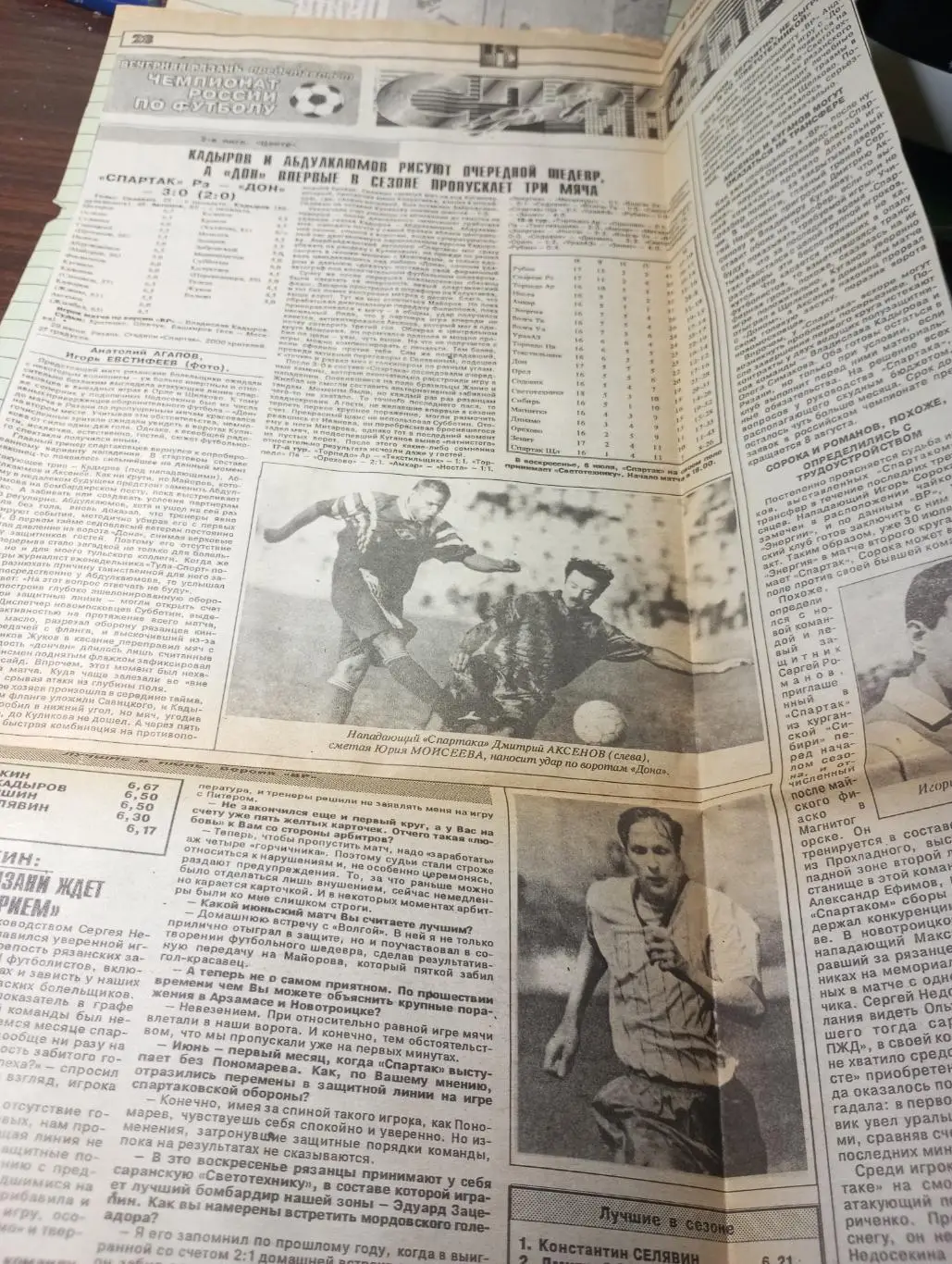 Спартак (Рязань) - Дон(Новомосковск). 29.06.1997. Счет(3-0)+Рыбное+ Тула