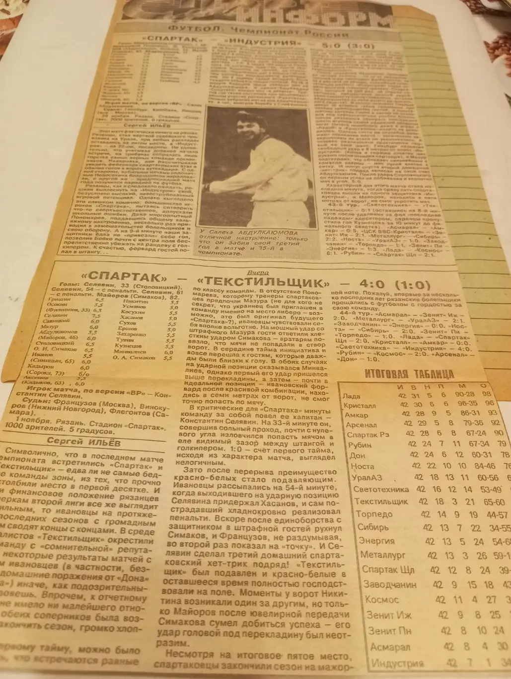 Спартак (Рязань) - Индустрия (Боровск)/Текстильщик (Иваново). 29.10.-1.11.1996.