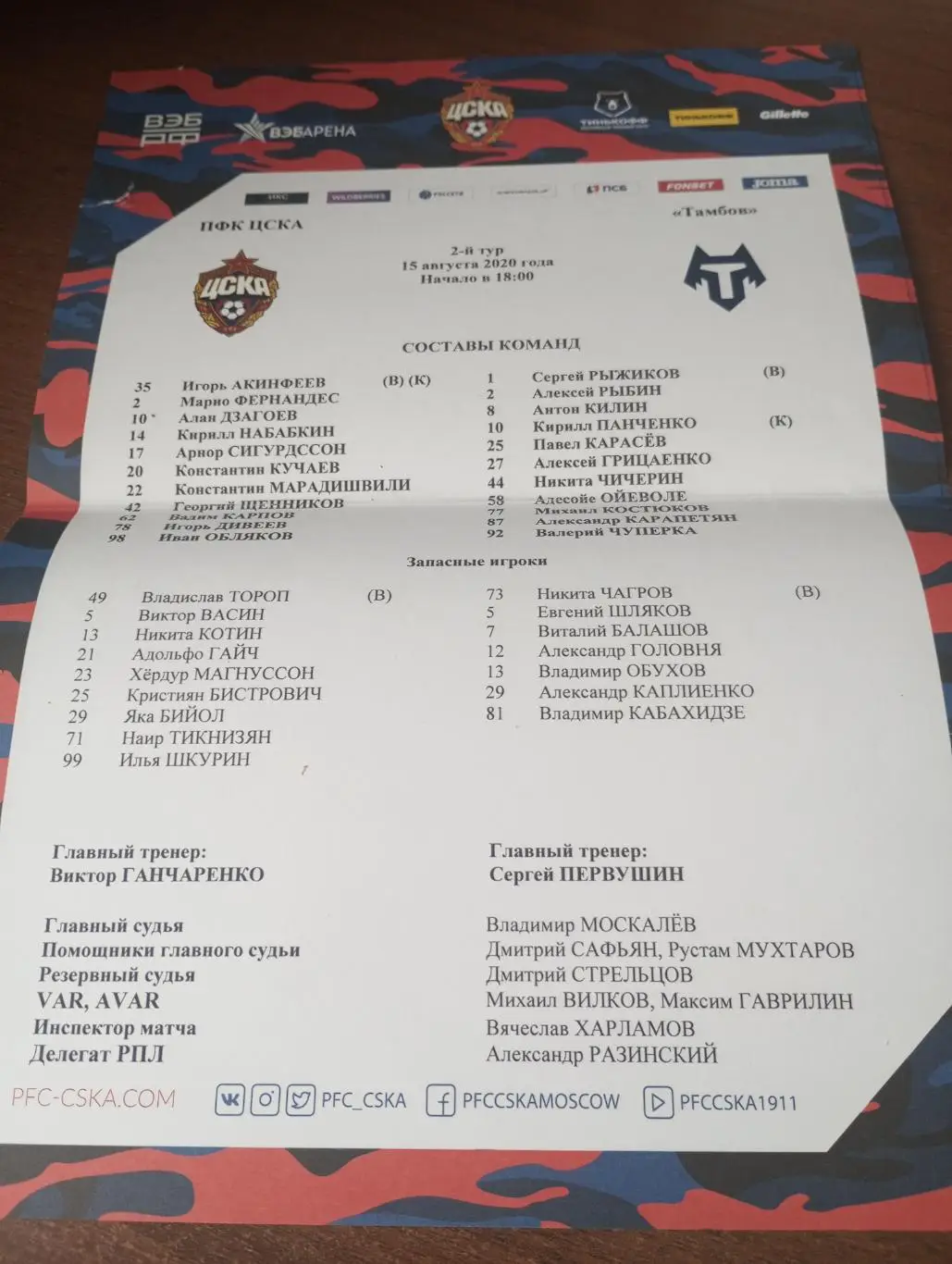 ЦСКА - ФК. Тамбов.15.98.2020.