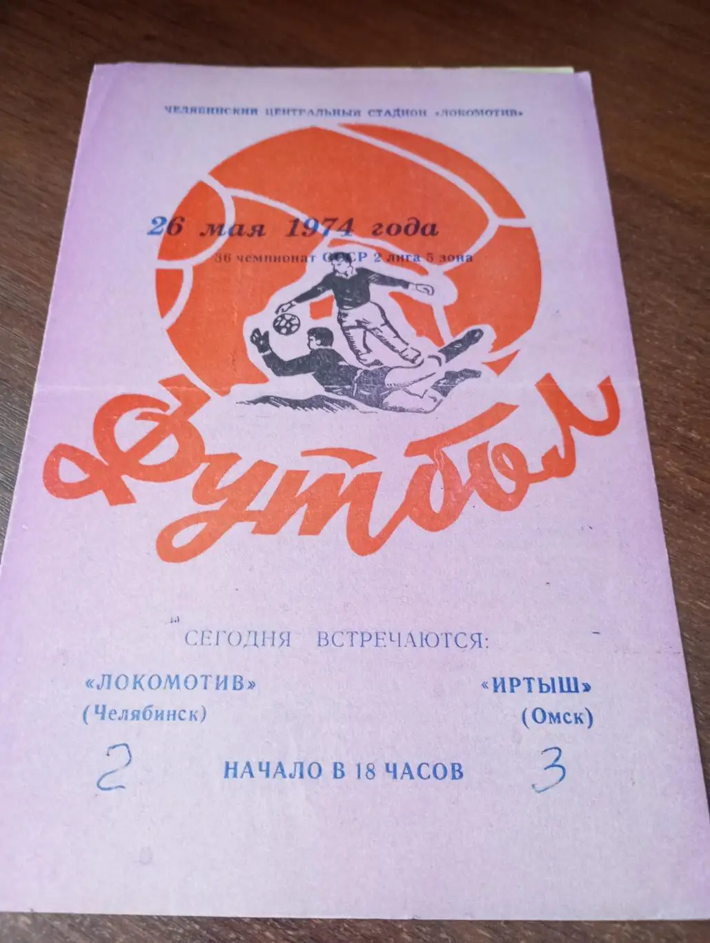 Локомотив (Челябинск). - Иртыш (Омск).26.05.1974.