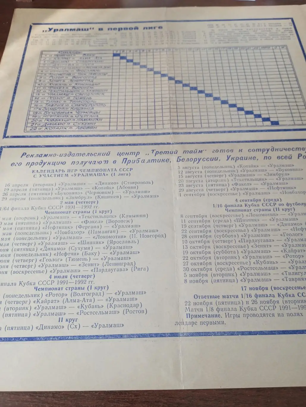 Уралмаш Свердловск. 1991 1