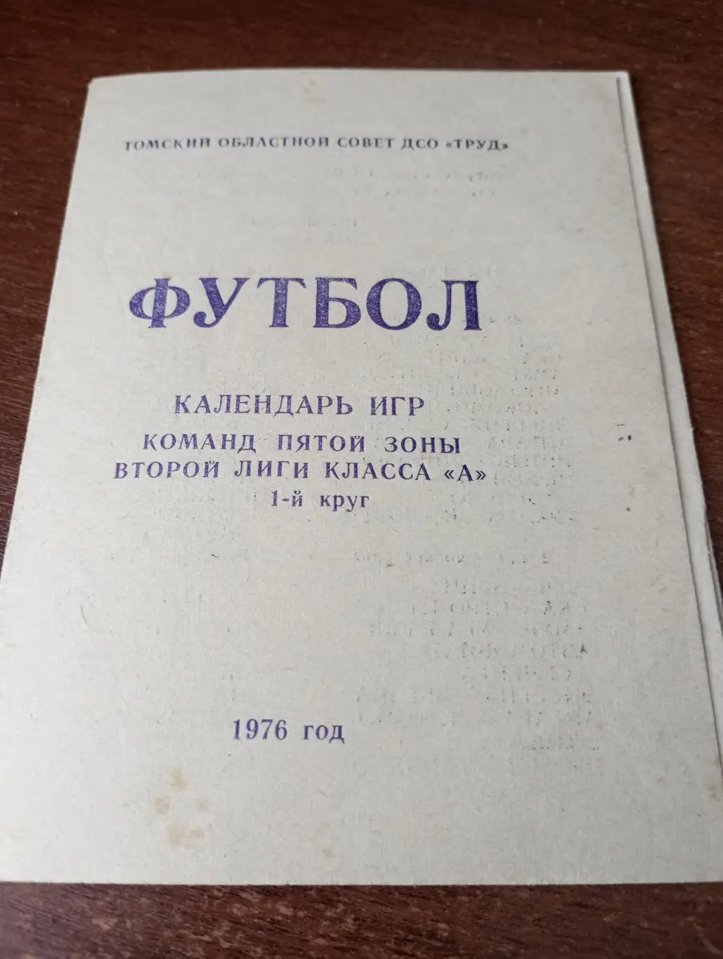 Торпедо (Томск). 1976 -1 круг