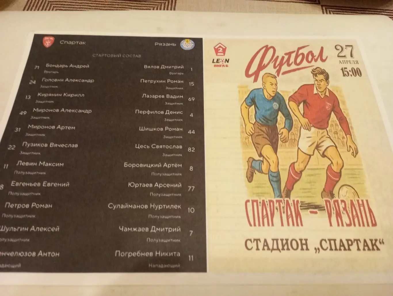 Спартак (Тамбов) - ФК. Рязань. 27.04.2025. Авторская..