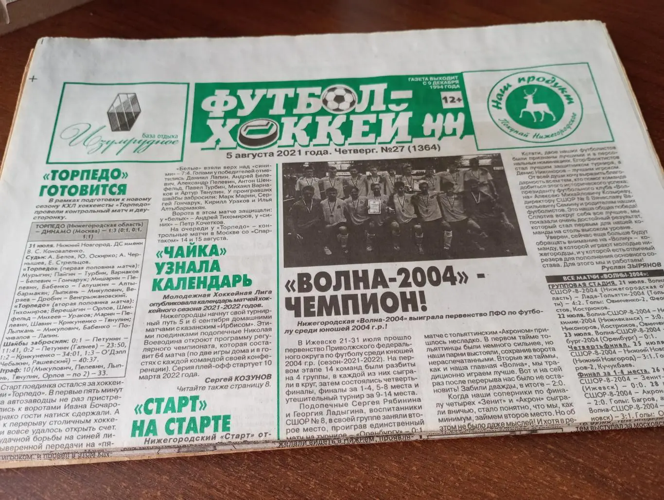Футбол -Хоккей Н-Н.....№27(1364)..5.08.2021.
