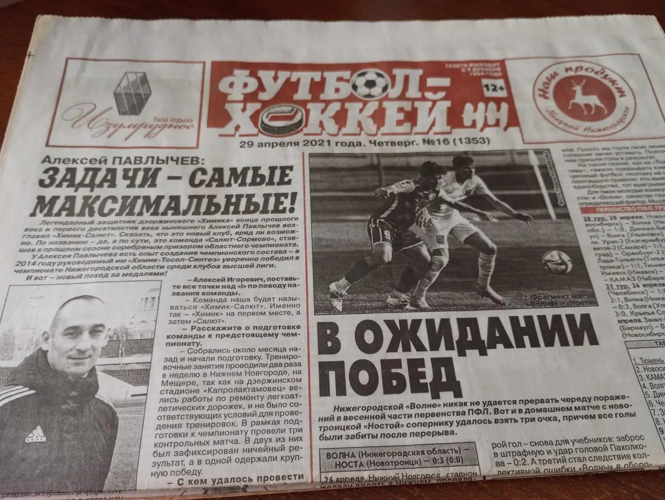Футбол -Хоккей Н-Н.....№ 16. (1353).29.04.2021.